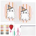 XunYee 28 Pcs Halloween Haunt Boo Needlepoint Kit for Beginners Adults