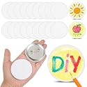 XunYee 40 Pcs White Button Pins 2.25 Inches/ 58 mm, DIY Badge Kit
