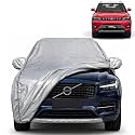 Xuv 300 100% Waterproof Car Cover | Dustproof Sun Protection Cover | Soft Cotton Lining | Triple Stitched | Mirror Pocket | Antenna Pocket | All Weather Body Cover (Silver with Yellow Piping)
