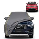 Xuv 300 100% Waterproof Car Cover | Dustproof Sun Protection Cover | Soft Cotton Lining | Triple Stitched | Mirror Pocket | Antenna Pocket | All Weather Body Cover (Grey with Yellow Piping)