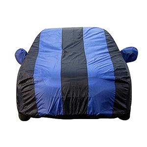 xuv 300 dustproof car cover with mirror amp antenna pockets royal blue stripes taffeta polystertriple stitched compatible with mahindra xuv 300 car cover 2019 to 2024 xuv 300 car accessories