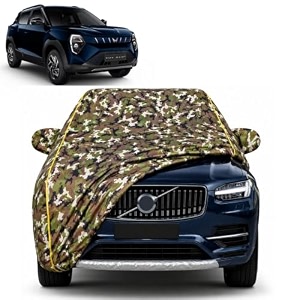 xuv 3xo 100 waterproof car cover  dustproof sun protection cover  soft cotton lining  triple stitched  mirror pocket  antenna pocket  all weather body cover army