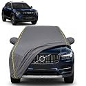 Xuv 3xo 100% Waterproof Car Cover | Dustproof Sun Protection Cover | Soft Cotton Lining | Triple Stitched | Mirror Pocket | Antenna Pocket | All Weather Body Cover (Grey with Yellow Piping)