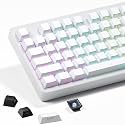 SDYZ XVX White Keycaps - Side Print PBT Keycap Set, Double Shot Shine Through Custom Keycaps, PBT Keycaps OEM Profile 136 Keys, Minimalist Style Phantom Keyboard Keycap for Mechanical Keyboards