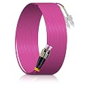 10M/33FT FC/UPC to SC/UPC MM OM4 DX LSZH 3.0mm Indoor Fiber Optic Patch Cord, FC to SC Multimode 50/125μm Duplex FC-SC Optical Fiber Jumper Cable-XFUSU421-10