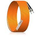 20M/66FT LC/UPC to ST/UPC MM OM3 DX LSZH 3.0mm Indoor Fiber Optic Patch Cord, LC to ST Multimode 50/125μm Duplex LC-ST Optical Fiber Jumper Cable-XLUTU321-20