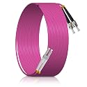 15M/50FT LC/UPC to ST/UPC MM OM4 DX LSZH 3.0mm Indoor Fiber Optic Patch Cord, LC to ST Multimode 50/125μm Duplex LC-ST Optical Fiber Jumper Cable-XLUTU421-15