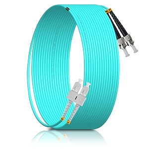 15m50ft scupc to stupc mm om3 dx lszh 30mm indoor fiber optic patch cord sc to st multimode 50125m duplex sc-st optical fiber jumper cable-xsutu321-15