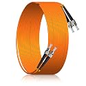 3M/10FT ST/UPC to ST/UPC MM OM2 DX LSZH 3.0mm Indoor Fiber Optic Patch Cord, ST to ST Multimode 50/125μm Duplex ST-ST Optical Fiber Jumper Cable-XTUTU221-3