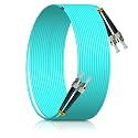 3M/10FT ST/UPC to ST/UPC MM OM3 DX LSZH 3.0mm Indoor Fiber Optic Patch Cord, ST to ST Multimode 50/125μm Duplex ST-ST Optical Fiber Jumper Cable-XTUTU321-3