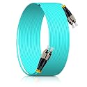 5M/16.5FT FC/UPC to FC/UPC MM OM3 DX LSZH 3.0mm Indoor Fiber Optic Patch Cord, FC to FC Multimode 50/125μm Duplex FC-FC Optical Fiber Jumper Cable-XFUFU321-5