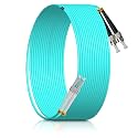 5M/16.5FT LC/UPC to ST/UPC MM OM3 DX LSZH 3.0mm Indoor Fiber Optic Patch Cord, LC to ST Multimode 50/125μm Duplex LC-ST Optical Fiber Jumper Cable-XLUTU321-5
