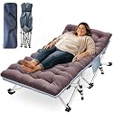 COLMERD 32In XXL Camping Cot, Cots for Sleeping with Comfortable Mattress