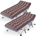 COLMERD XXL Camping Cots Extra Width Sleeping Bed with Comfortable Mat 2 Pack Oversize Camping Cots for Adults Cots with Carry Bag for Adults Portable Folding Cot