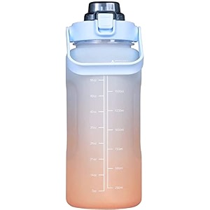 xxssier sipper water bottle 2 liter with motivational time marker non-toxic water bottle for office water bottle for gym pink plastic pack of 1