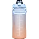 XXSSIER Sipper Water Bottle 2 Liter with Motivational Time Marker Non-Toxic Water Bottle for Office, Water Bottle for Gym (Pink), Plastic, Pack of 1