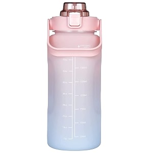 xxssier sipper water bottle 2 liter with motivational time marker non-toxic water bottle for office water bottle for gym pink plastic pack of 1