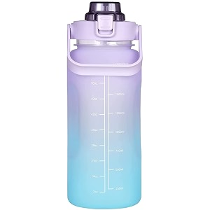 xxssier sipper water bottle 2 liter with motivational time marker non-toxic water bottle for office water bottle for gym purple plastic pack of 1