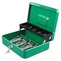 xydled Cash Box with Key Lock, Metal Money Box, Safe Storage box, Green