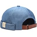 XYIYI Mens Docker Cap Brimless Hats Skullcap Worker Sailor Cap Rolled Cuff Retro Beanie Hat