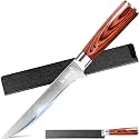 XYJ 6 Inch Damascus Steel Fish Cutting Knife, Ultra Sharp Curved Blade Boning Knife for Peeling, Paring Vegetables, Meat, Suitable for Kitchen, Restaurants