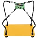 XYK Helping Hands Soldering Station, Soldering Kit, Third Hand Soldering Tool 4 Flexible Arms Helping Hands for Electronic Repair Soldering Jewelry Crafts-Yellow