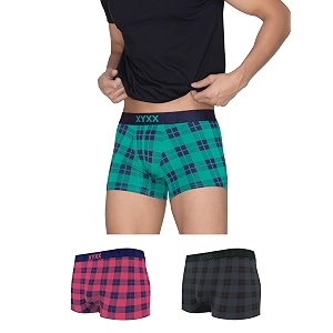 XYXX Mens Modal Checkered Trunks Slim Fit