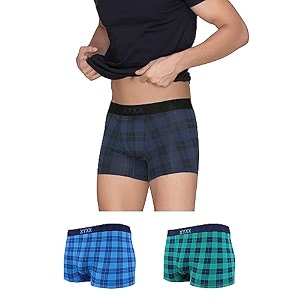 XYXX Mens Modal Checkered Trunks Slim Fit