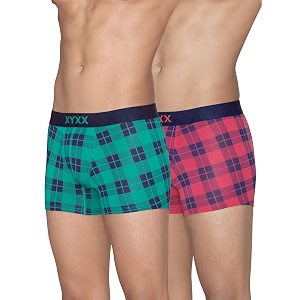XYXX Mens Modal Checkered Trunks Slim Fit