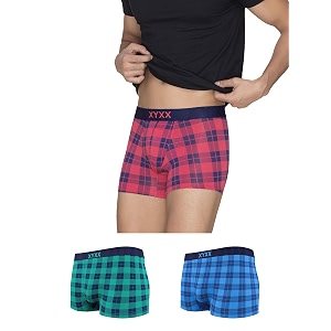 XYXX Mens Modal Checkered Trunks Slim Fit
