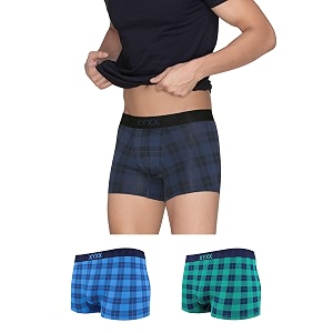 XYXX Mens Modal Checkered Trunks Slim Fit