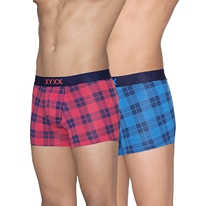 XYXX Mens Modal Checkered Trunks Slim Fit