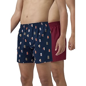 xyxx men39s remix regular fit cotton printed boxer with dual pocket amp no marks waistband pack of 2