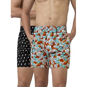 xyxx men39s remix regular fit cotton printed boxer with dual pocket amp no marks waistband pack of 2
