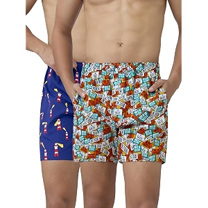 xyxx men39s remix regular fit cotton printed boxer with dual pocket amp no marks waistband pack of 2