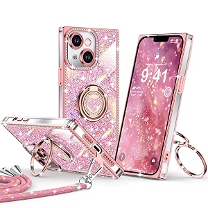 XYZ for iPhone 14 Back Cover Case, Glitter Bling Phone Cover with 2 ...