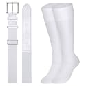XZQTIVE Baseball Softball Socks and Baseball Softball Belt Combo Set Knee-High Soccer Socks for Kids Youth Adult