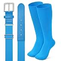 XZQTIVE Baseball Softball Socks and Baseball Softball Belt Combo Set Knee-High Soccer Socks for Kids Youth Adult
