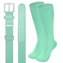 XZQTIVE Baseball Softball Socks and Baseball Softball Belt Combo Set Knee-High Soccer Socks for Kids Youth Adult