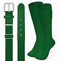 XZQTIVE Baseball Softball Socks and Baseball Softball Belt Combo Set Knee-High Soccer Socks for Kids Youth Adult