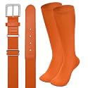 XZQTIVE Baseball Softball Socks and Baseball Softball Belt Combo Set Knee-High Soccer Socks for Kids Youth Adult