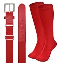 XZQTIVE Baseball Softball Socks and Baseball Softball Belt Combo Set Knee-High Soccer Socks for Kids Youth Adult