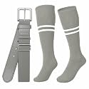 XZQTIVE Baseball Softball Socks and Belt Combo Set Adjustable Softball Socks and Elastic Belt for Kids Youth Adult
