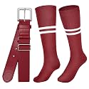 XZQTIVE Baseball Softball Socks and Belt Combo Set Adjustable Softball Socks and Elastic Belt for Kids Youth Adult