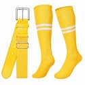 XZQTIVE Baseball Softball Socks and Belt Combo Set Adjustable Softball Socks and Elastic Belt for Kids Youth Adult