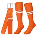 XZQTIVE Baseball Softball Socks and Belt Combo Set Adjustable Softball Socks and Elastic Belt for Kids Youth Adult