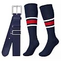 XZQTIVE Baseball Softball Socks and Belt Combo Set Adjustable Softball Socks and Elastic Belt for Kids Youth Adult