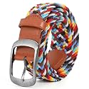 XZQTIVE Braided Belt Stretch Belt for Men and Women Multicolored Woven Golf Belt Elastic Jean Belts