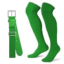 XZQTIVE Over the Knee Baseball Socks and Belt Combo Set for Kids Youth Adult Pink Softball Soccer Socks for Boy Girl