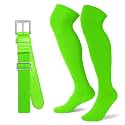 XZQTIVE Over the Knee Baseball Socks and Belt Combo Set for Kids Youth Adult Pink Softball Soccer Socks for Boy Girl